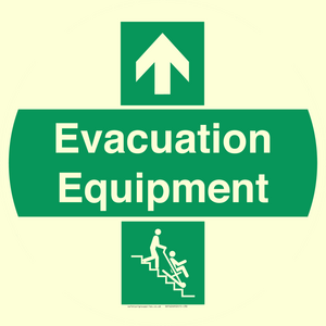 Evacuation Equipment directional with arrows